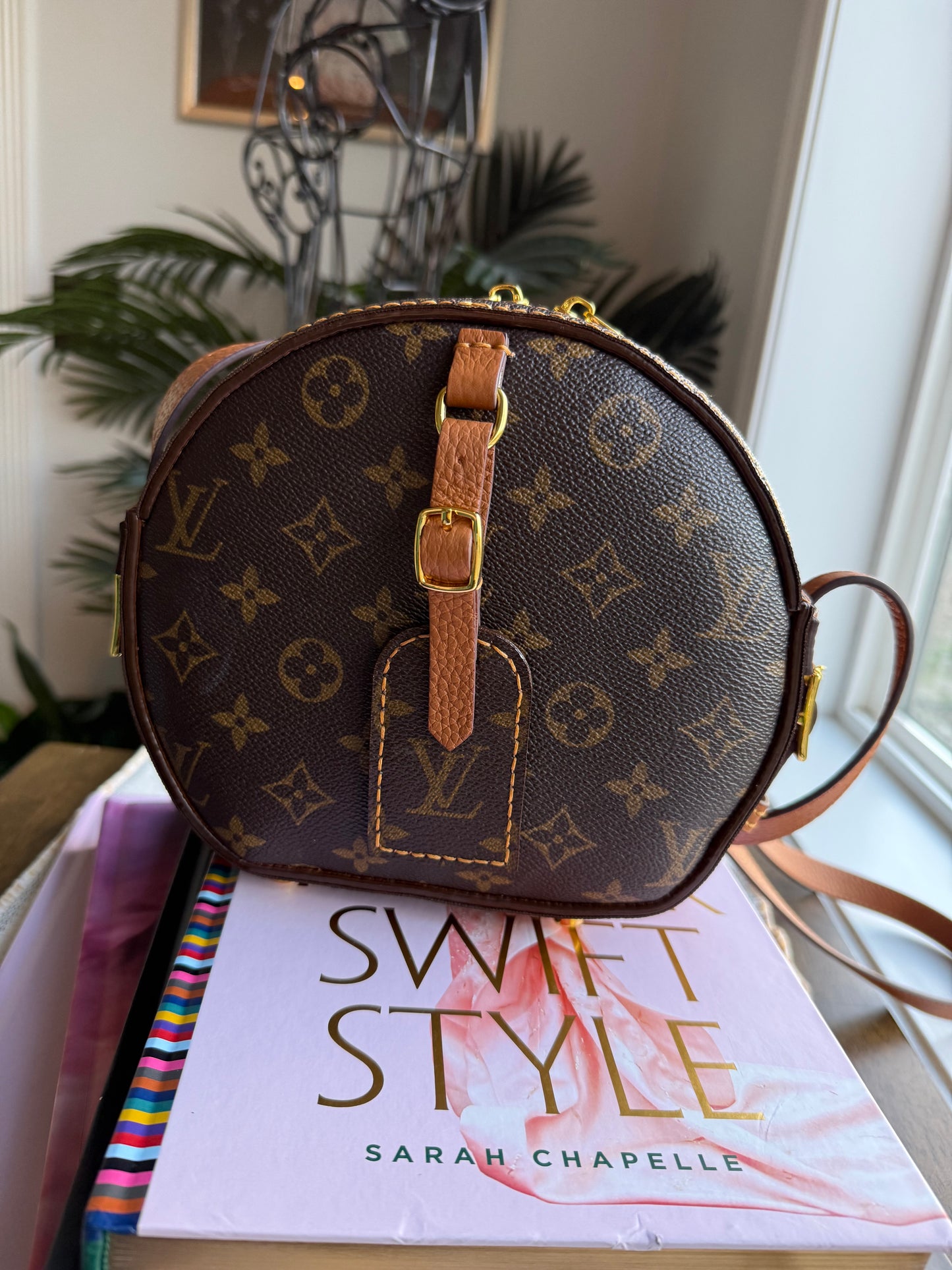 The STYLE Bag || Handmade Luxury Leather and Mono Hatbox Statement Unique Circle Bag