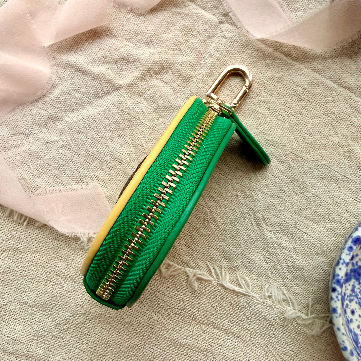 Zippy Avocado Handmade Upcycled Luxury Bag Charm