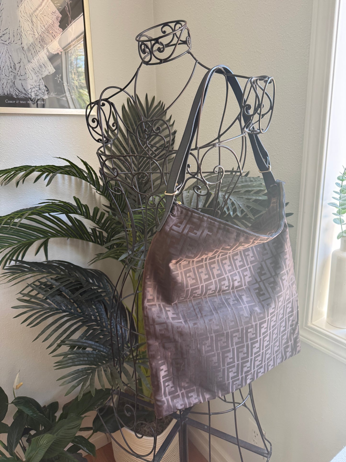 Authentic Preloved Vintage FENDI Zucca Canvas XL Vertical Bag