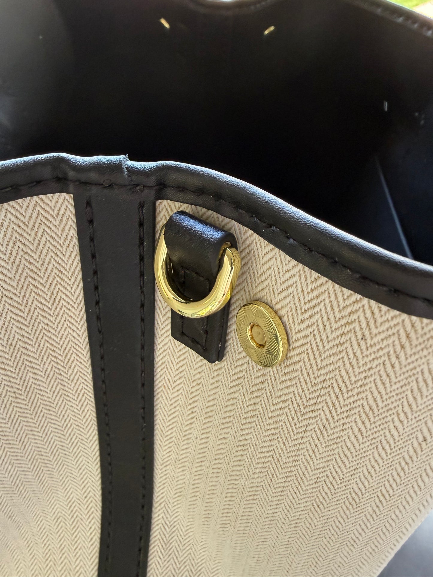 The GARDEN GATE Tote || Coastal Grandma Handmade Upcycled Luxury Carriage Duster Tote with Cream Key Clochette