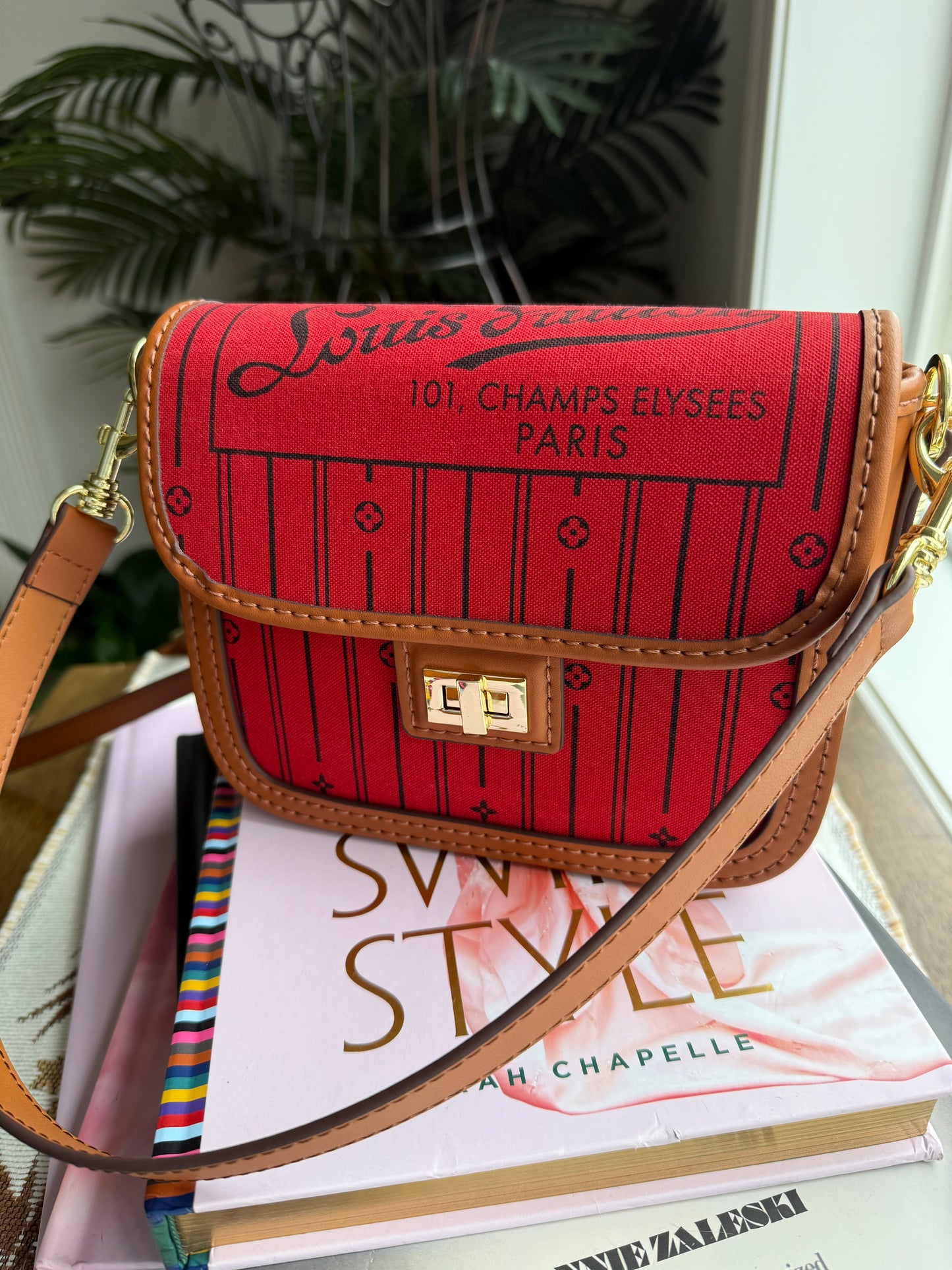 { AUGUSTINE } Handmade Saddle Bag - Red Neverfull Reimagined