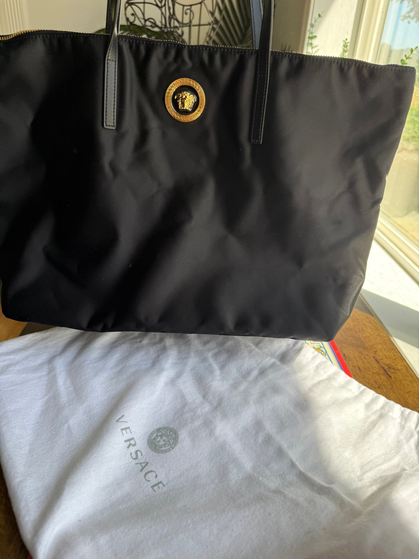 Authentic NEW WITH TAGS Versace Nylon and Leather Medusa Tote