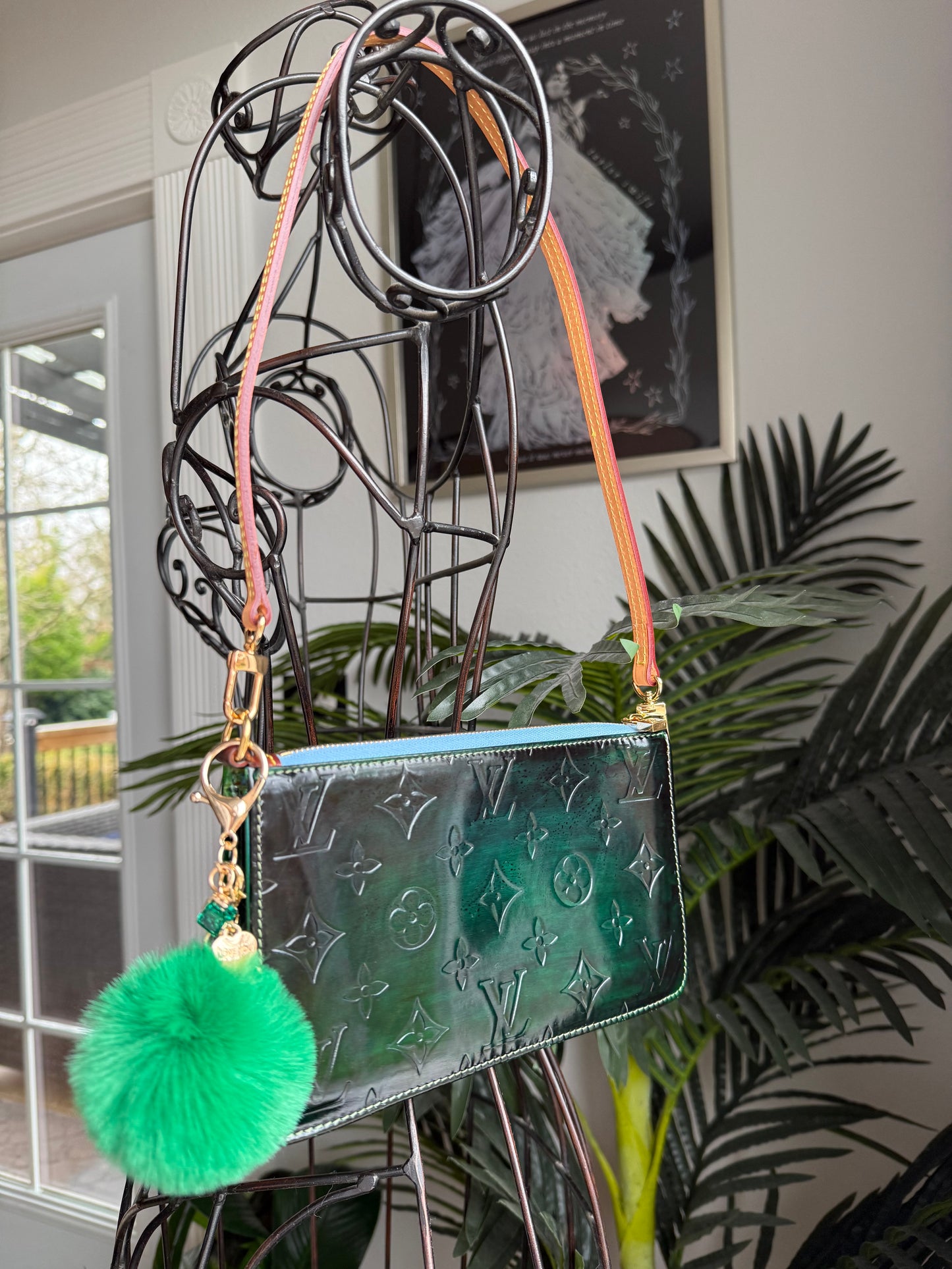 Authentic Preloved Reimagined Emerald Redye Vintage LV Lexington Handbag