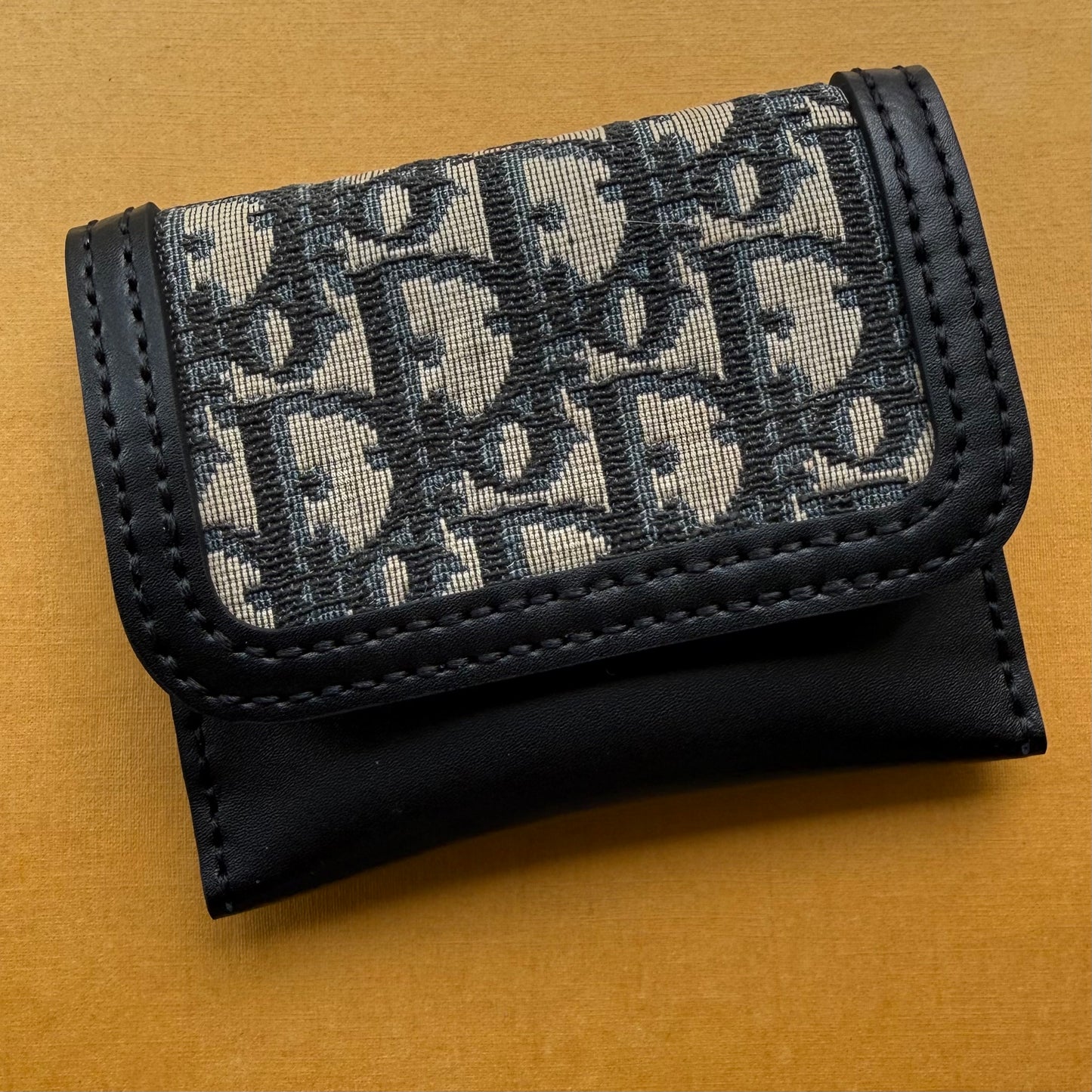 { MARCUS } Handmade DI OR Tapestry + Black Leather Mini Wallet
