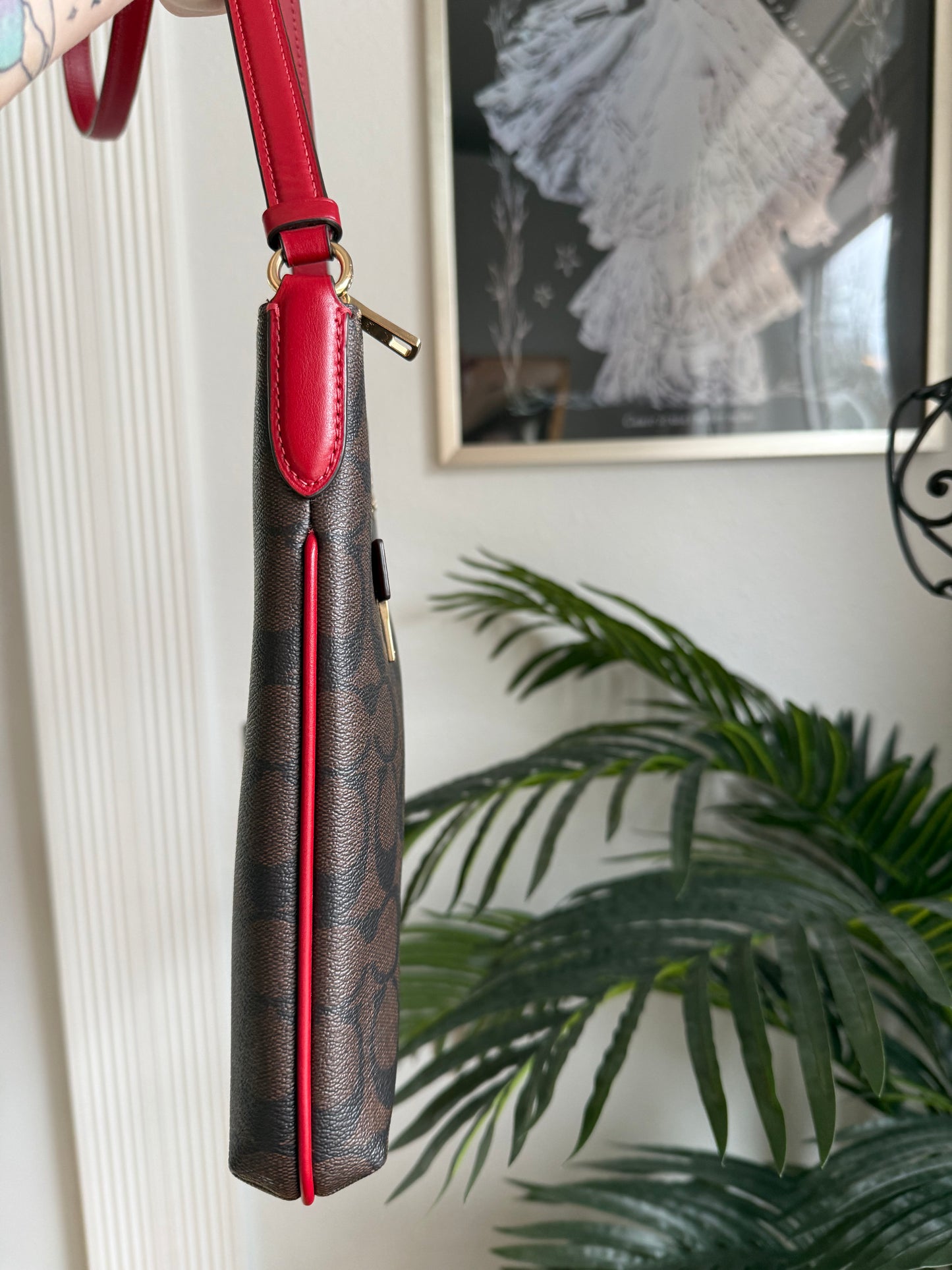 Preloved Reimagined Red Coach Crossbody Bag