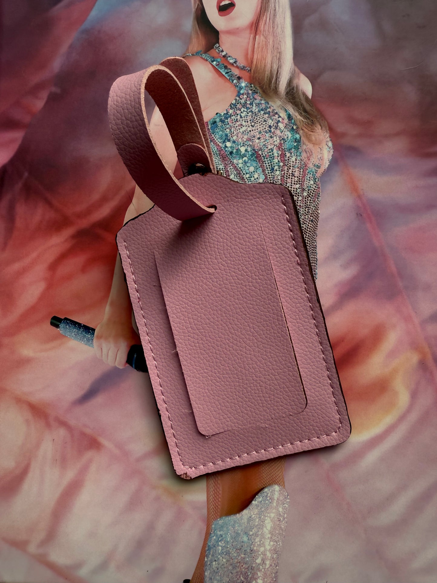 BOLTER Pink + Mono Travel Tag {decorative rectangle}