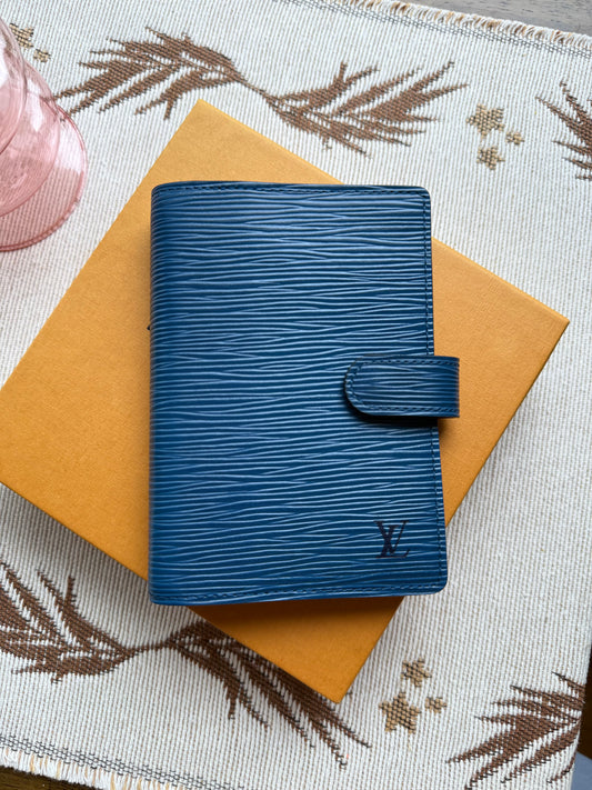 WILDEST DREAMS Authentic Preloved Vintage LV Agenda PM in Blue Epi Leather