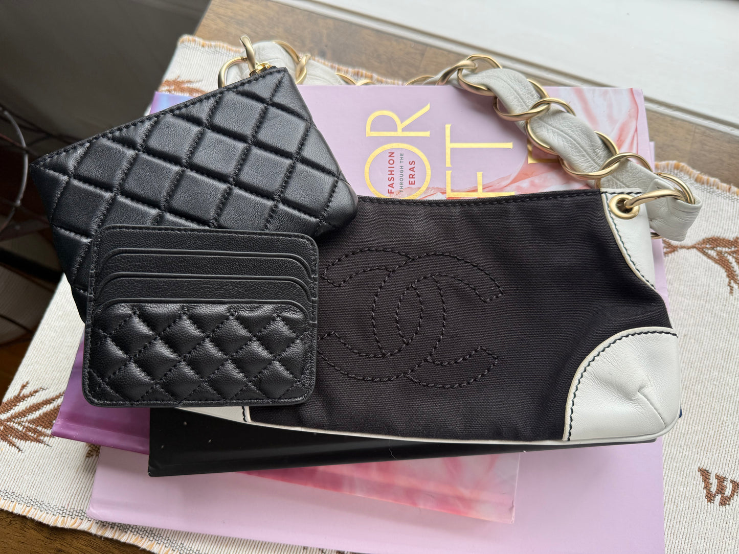 Preloved Authentic Vintage Luxury Chanel Olsen Handbag Black Canvas Classic Handbag
