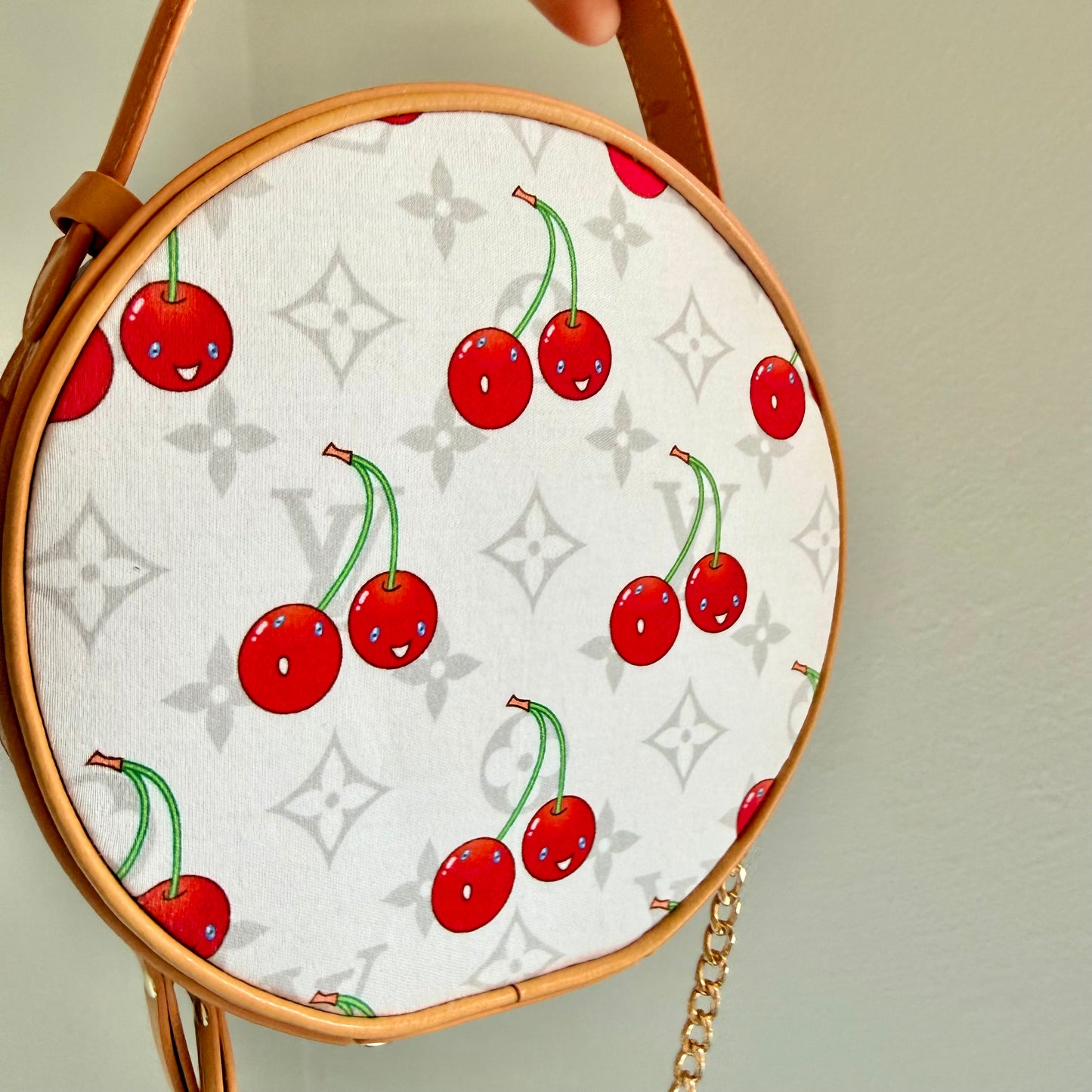 The MOON & SATURN Handbag || Handmade Upcycled Cherry Circle Crossbody Purse