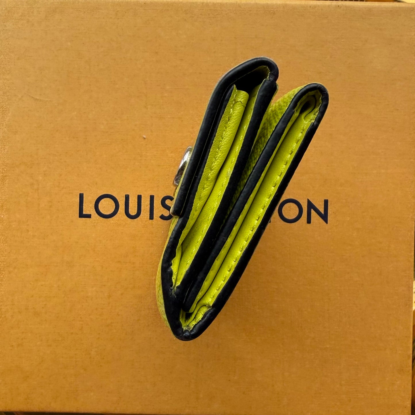 Authentic Preloved LV Discovery Compact Wallet in Monogram Bahia Taiga Yellow