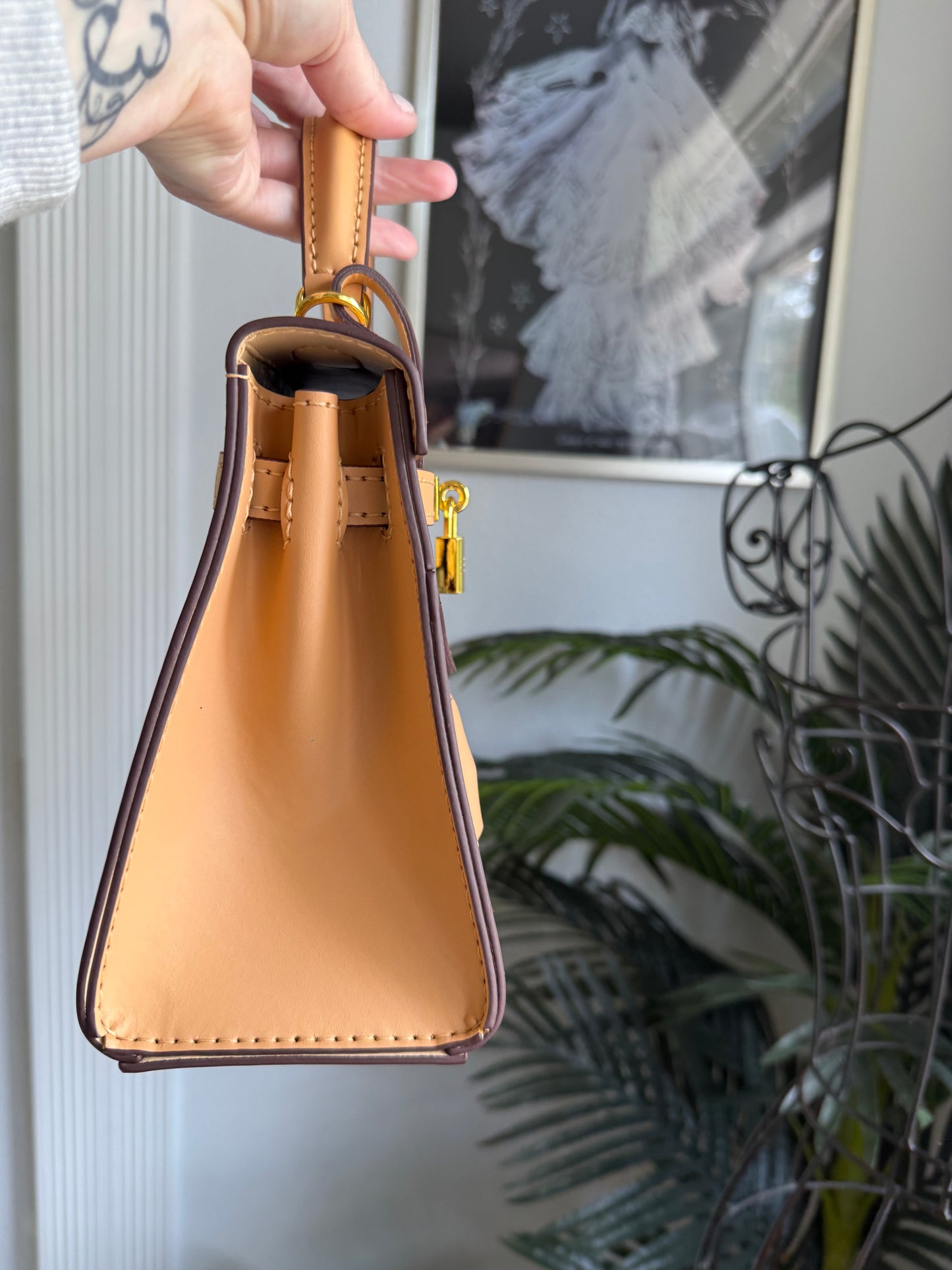 {SWELLY} Handmade Vachetta Leather + Mono Handbag *Preorder*