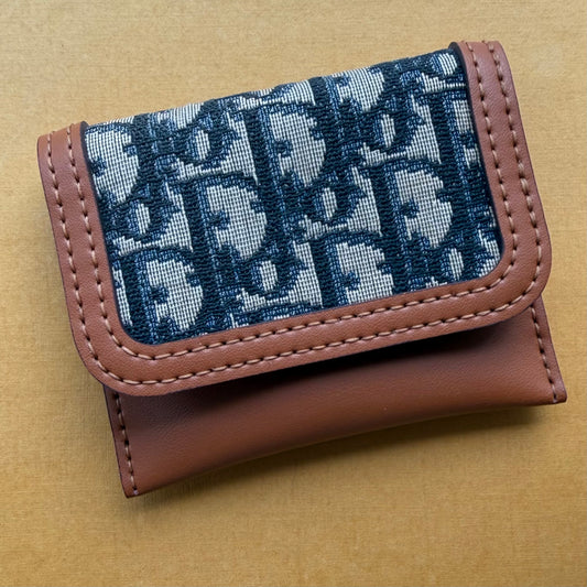 { MARCUS } Handmade Tan Leather + Di or Tapestry Mini Wallet