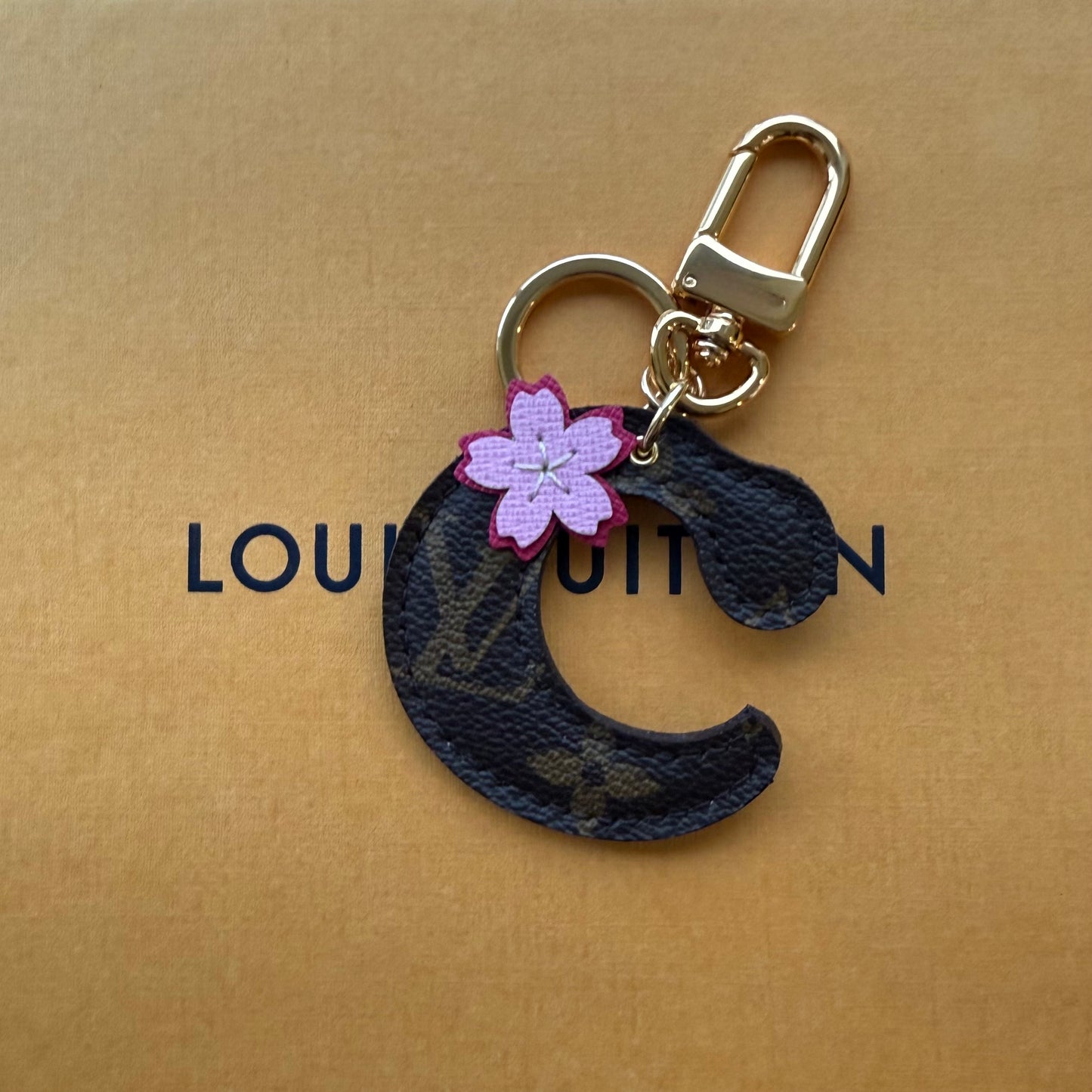 *PREORDER* Handmade Mono Initial Charm - Cherry Flower