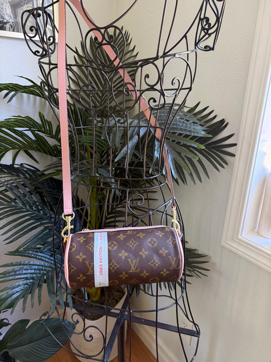 { AIMEE } Handmade Pink + Mono Whimsy Ribbon Barrel Bag