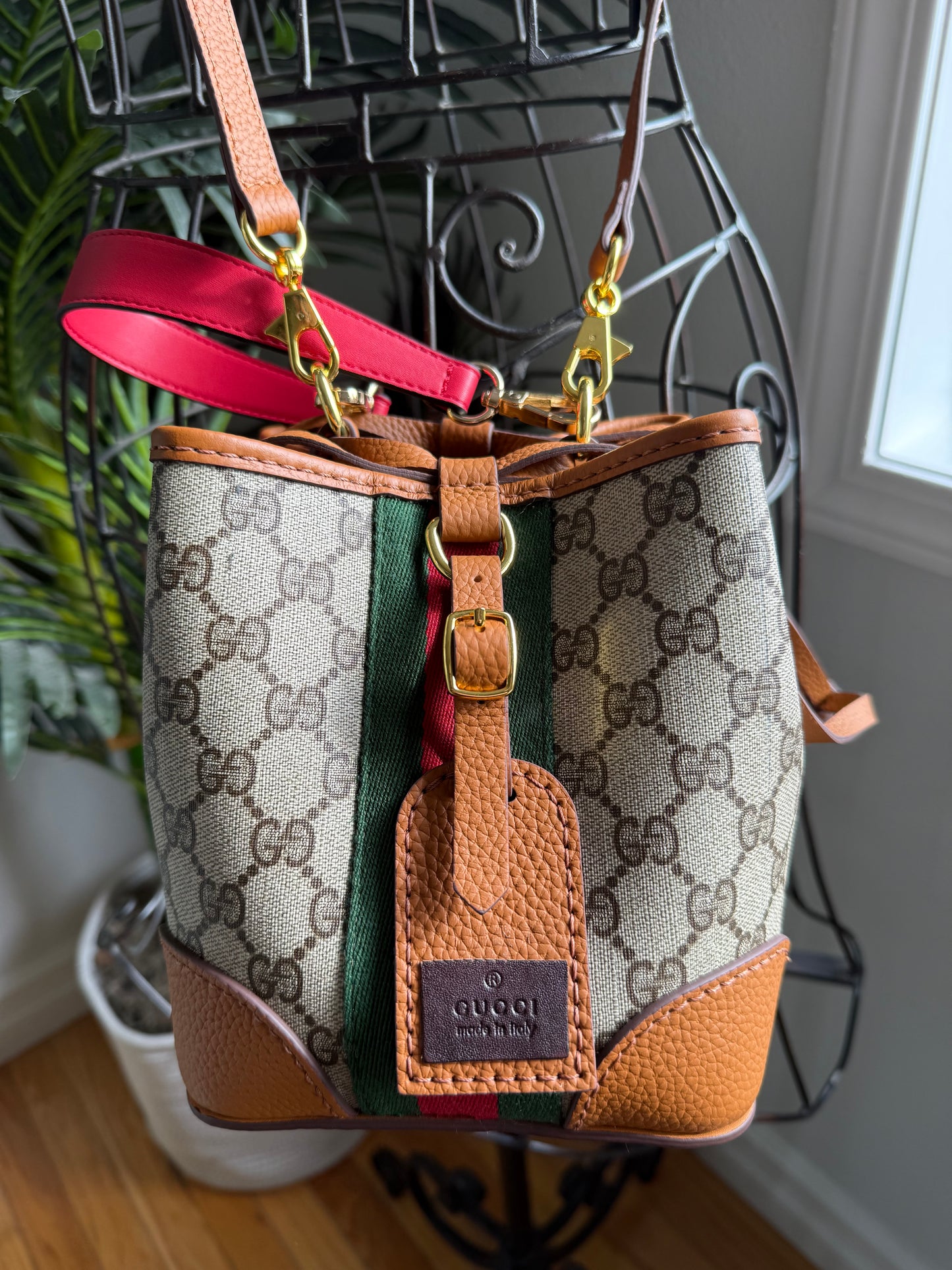 INEZ || Handmade Upcycled Luxury Leather Gucci Bucket Bag