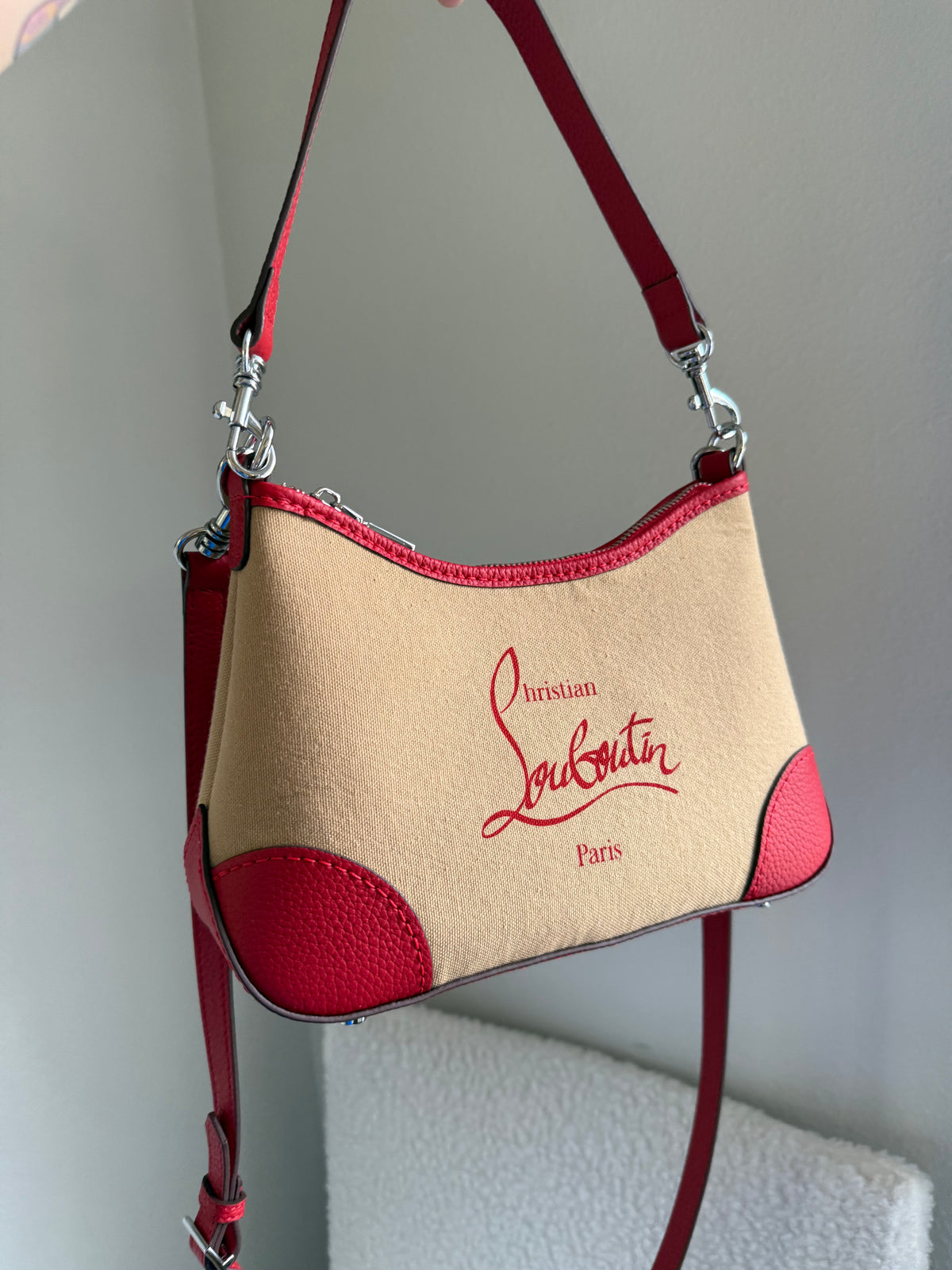 Handmade Upcycled Louboutin Dustbag Two-Way Handbag