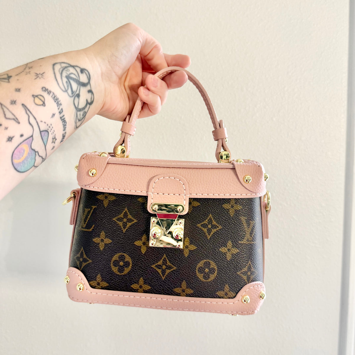 The IVY Lock Bag || Handmade Upcycled Pink Soft Trunk Luxury Handbag *Preorder