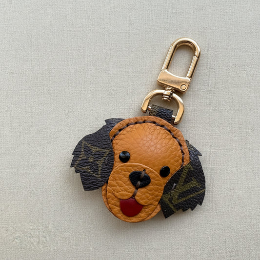 LUCKY Puppy || Handmade Upcycled Luxury Dog Lover Bag Charm *Various Colors*