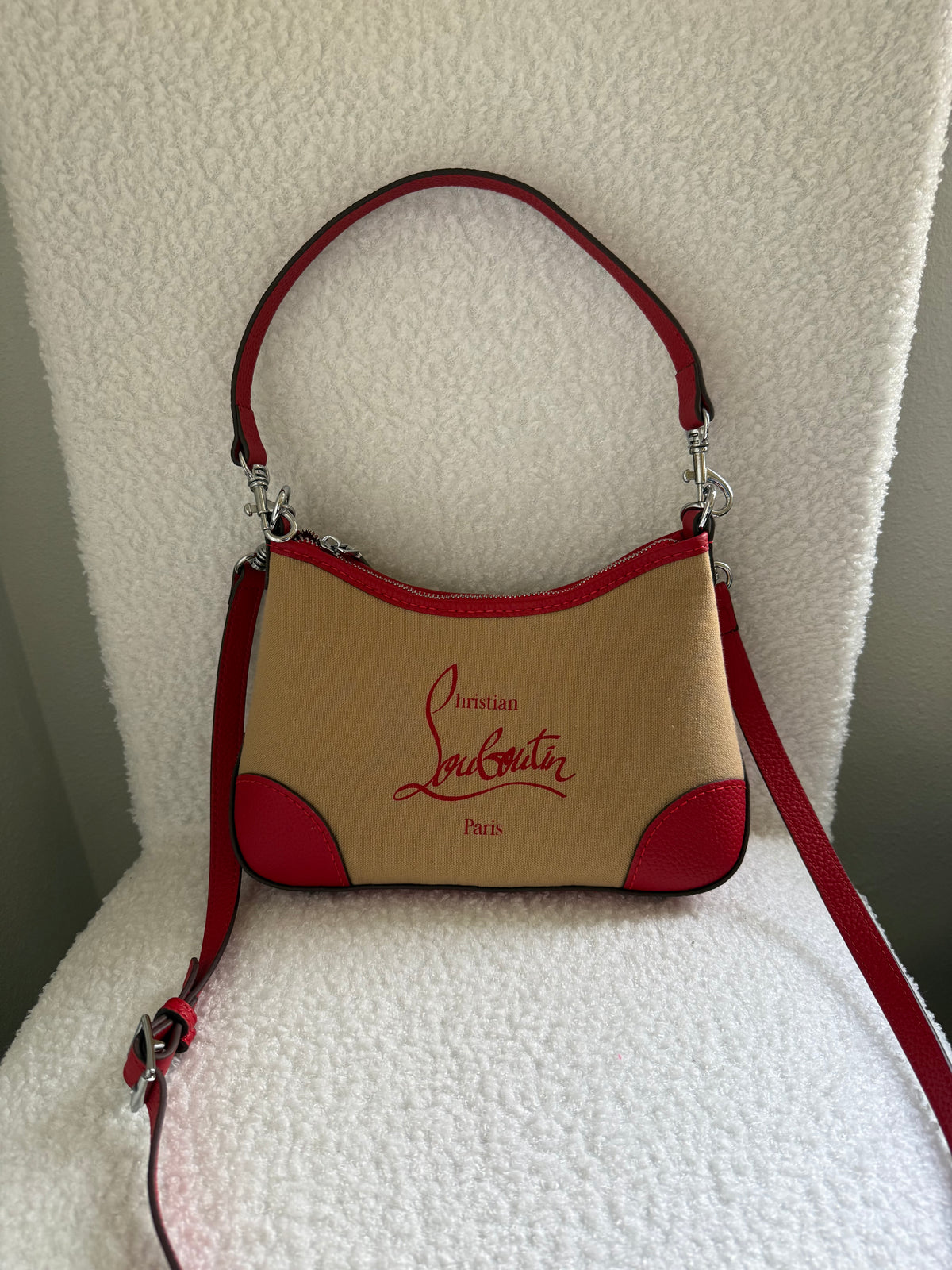 Handmade Upcycled Louboutin Dustbag Two-Way Handbag