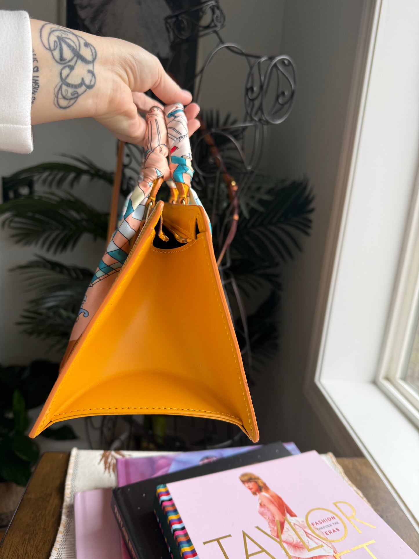 Preloved Authentic Vintage Luxury Statement Piece Iconic 1995 Louis Vuitton Sac Triangle bag in yellow epi leather