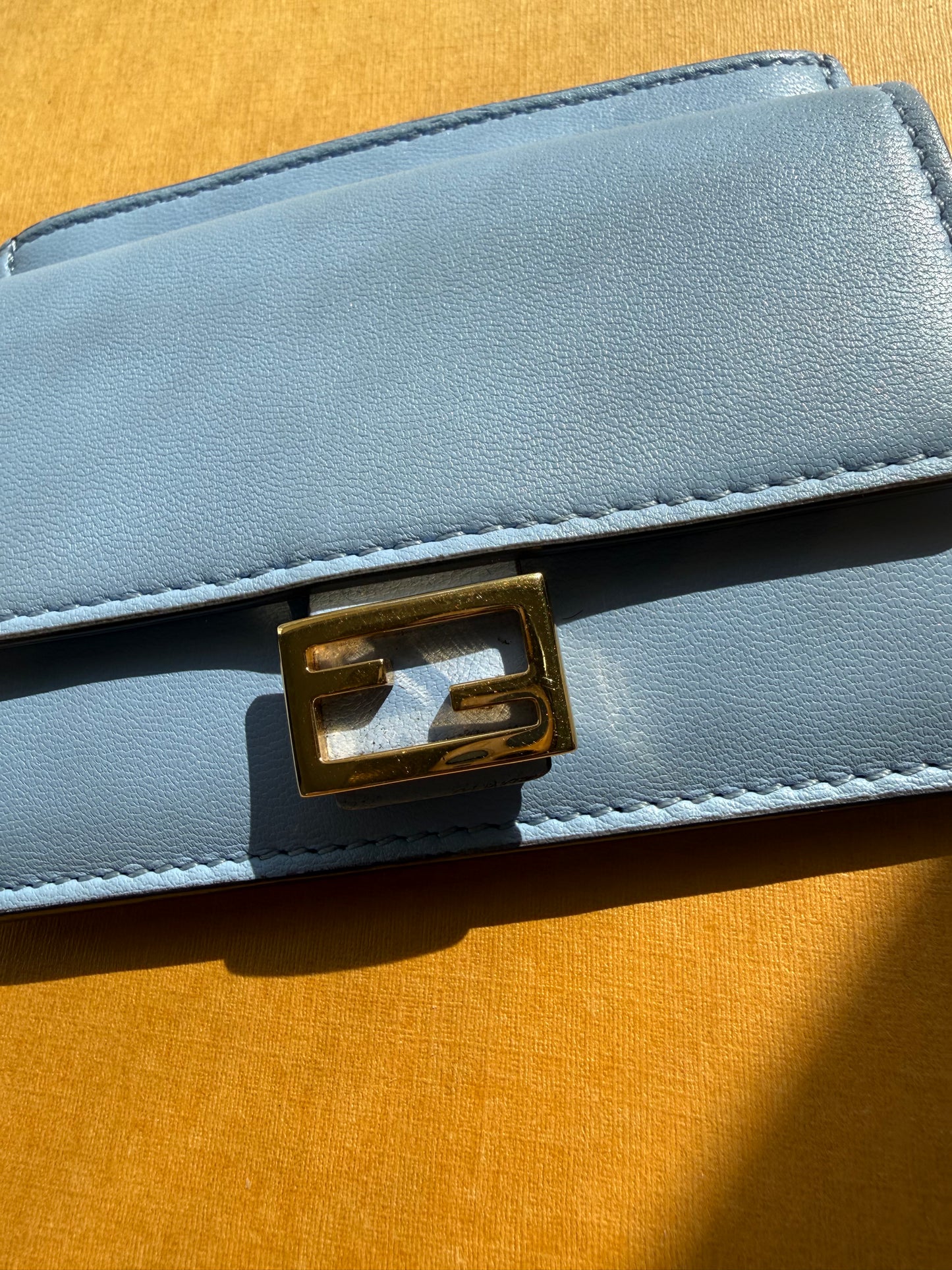 Authentic Preloved Light Blue Fendi Mini Wallet