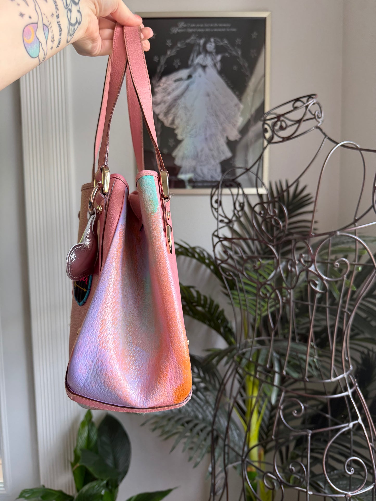 SOLD * Preloved Reimagined Authentic Vintage 2005 Pink Leather Gucci Abbey Tote