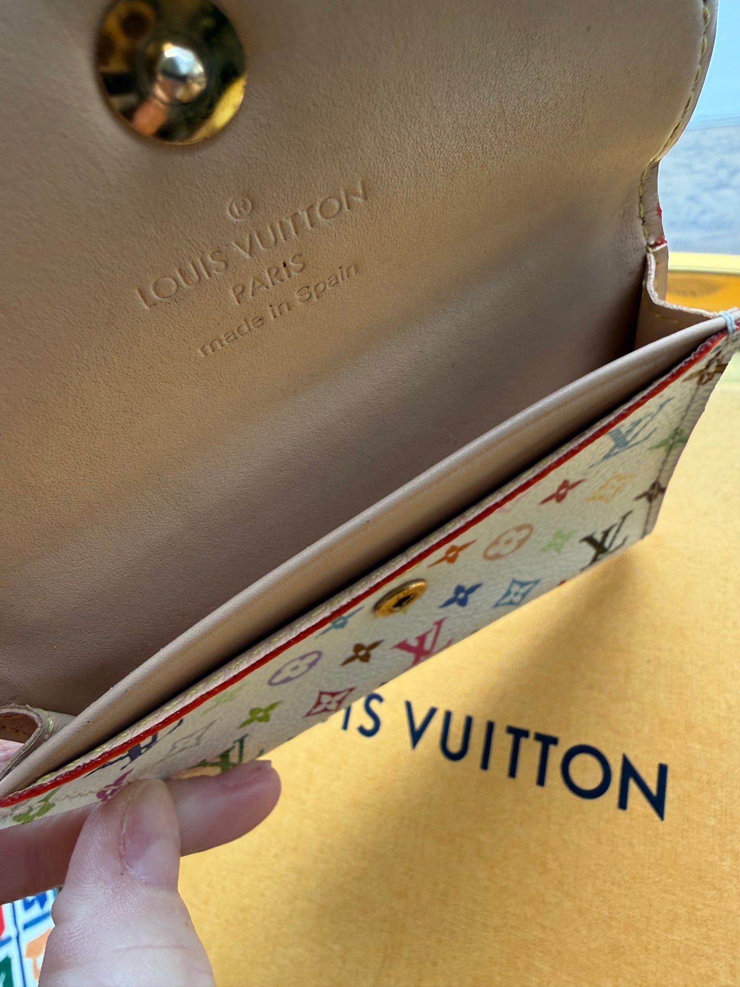 Authentic Preloved Vintage LV x Murakami White Multicolore Rosalie Wallet