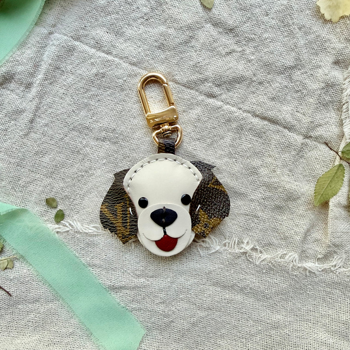 Handmade Upcycled Luxury Dog Lover Bag Charm *Various Colors*