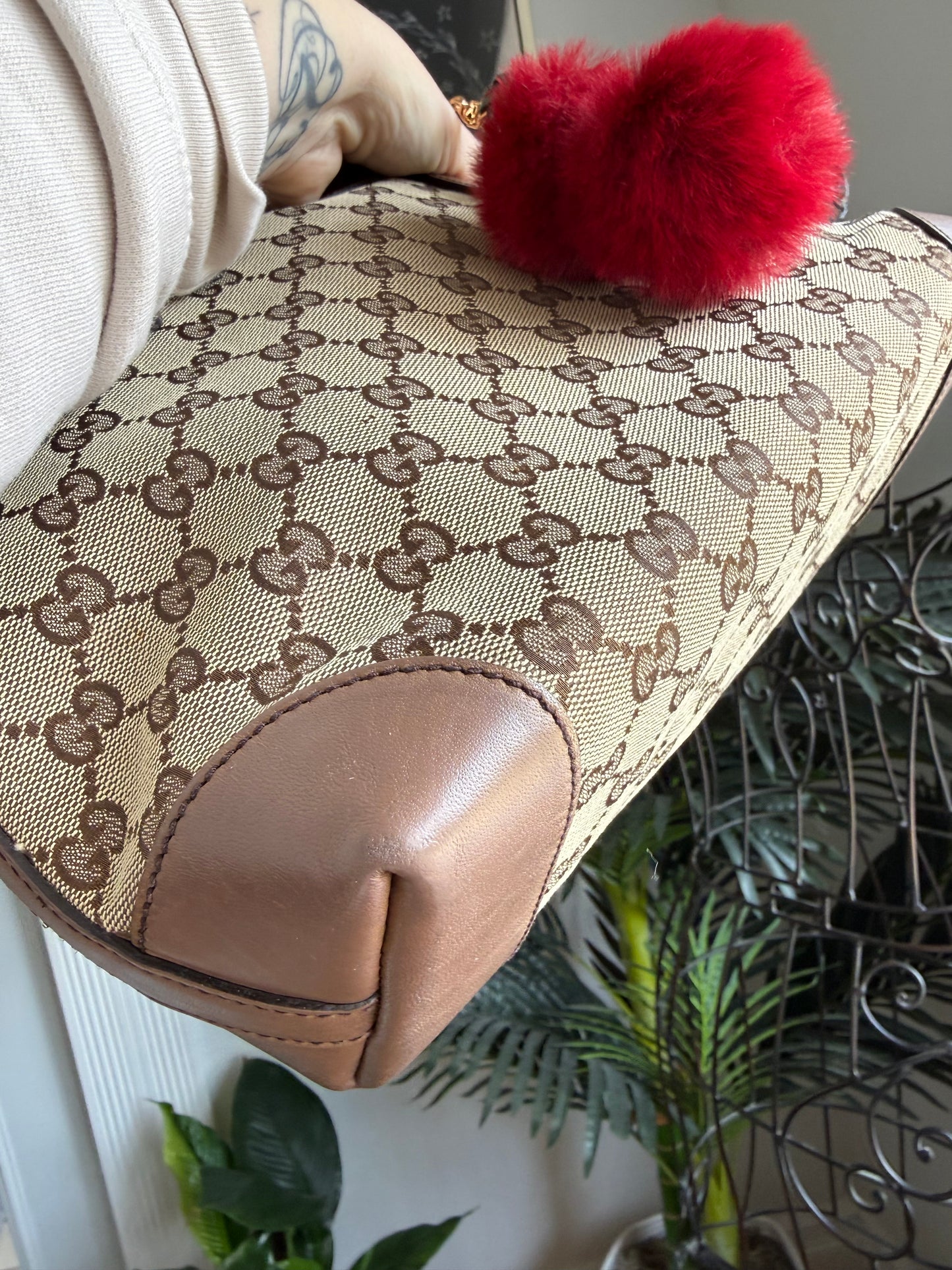 Authentic Preloved Gucci Canvas Craft Tote with Pouch