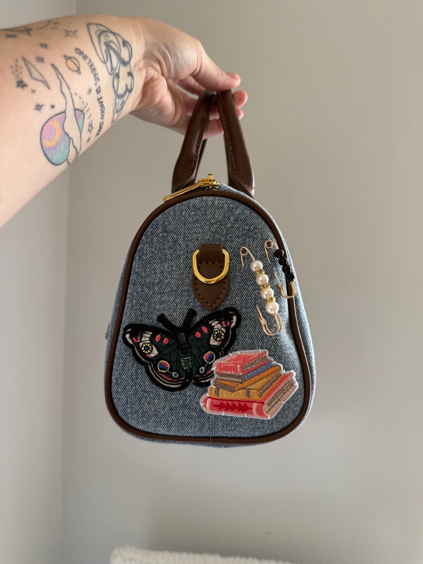BLUE Boston 25 || Up-Cycled Artisan Denim Handbag No. 1
