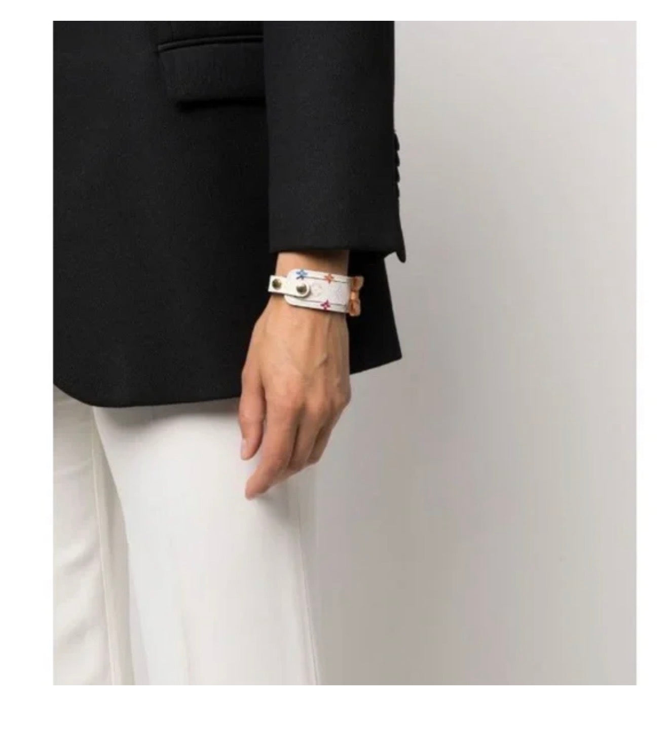 Authentic Preloved Y2K LV x Murakami White Multi Bow ID Bracelet