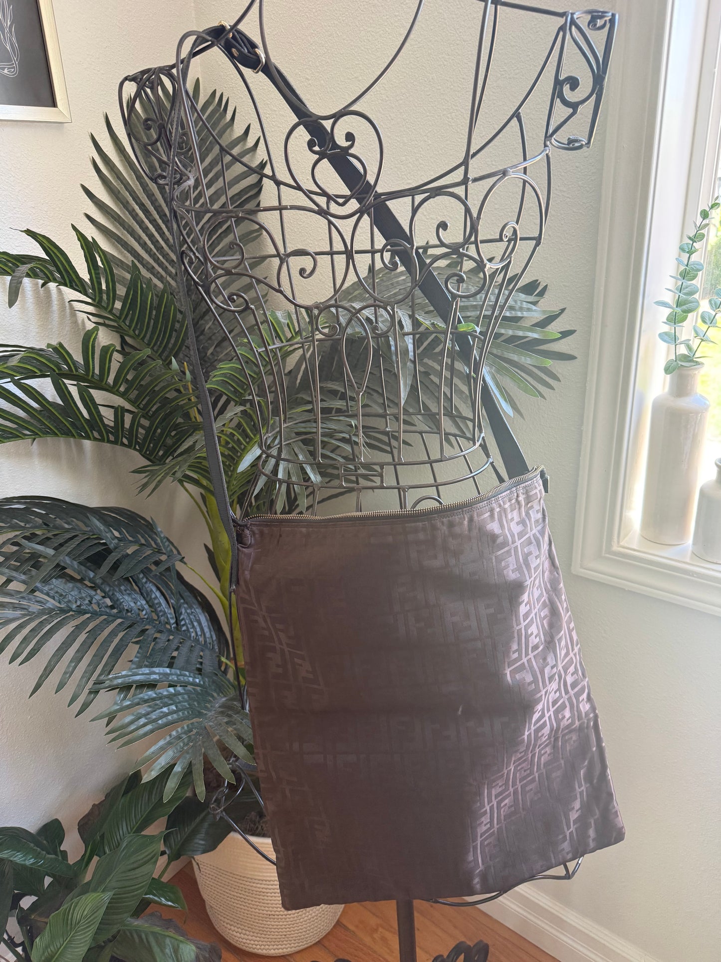 Authentic Preloved Vintage FENDI Zucca Canvas XL Vertical Bag