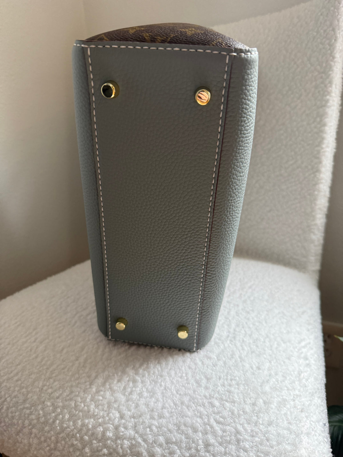 Handmade Upcycled Mono Vertical Tote