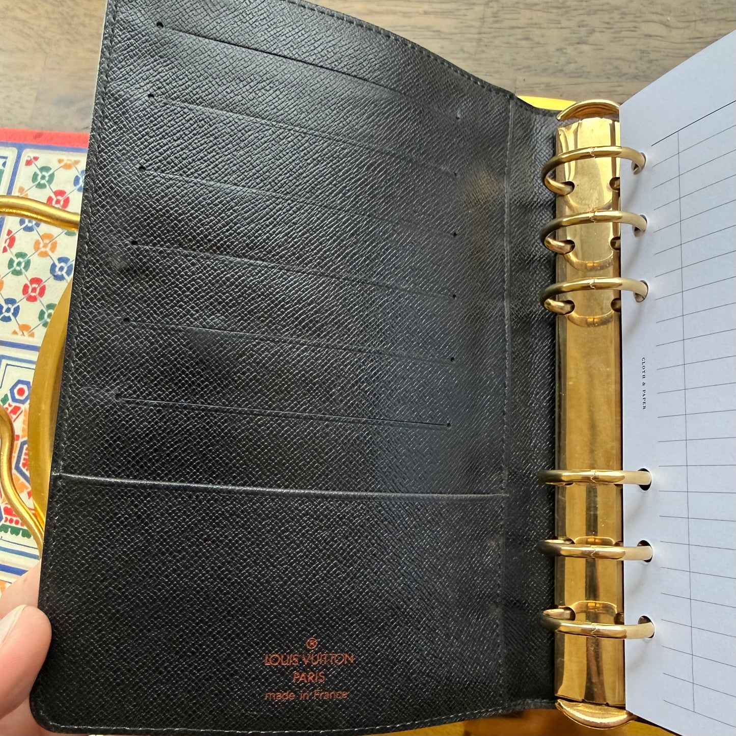 Authentic Vintage Pre-Loved 1998 LV Black Epi Leather Agenda MM