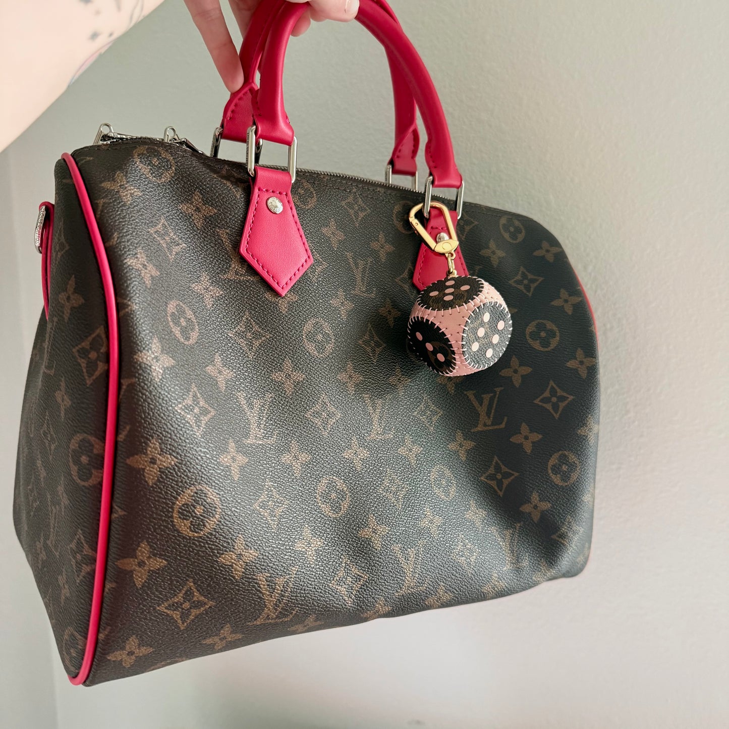 Handmade Luxury Upcycled LV Dice Bag Charm